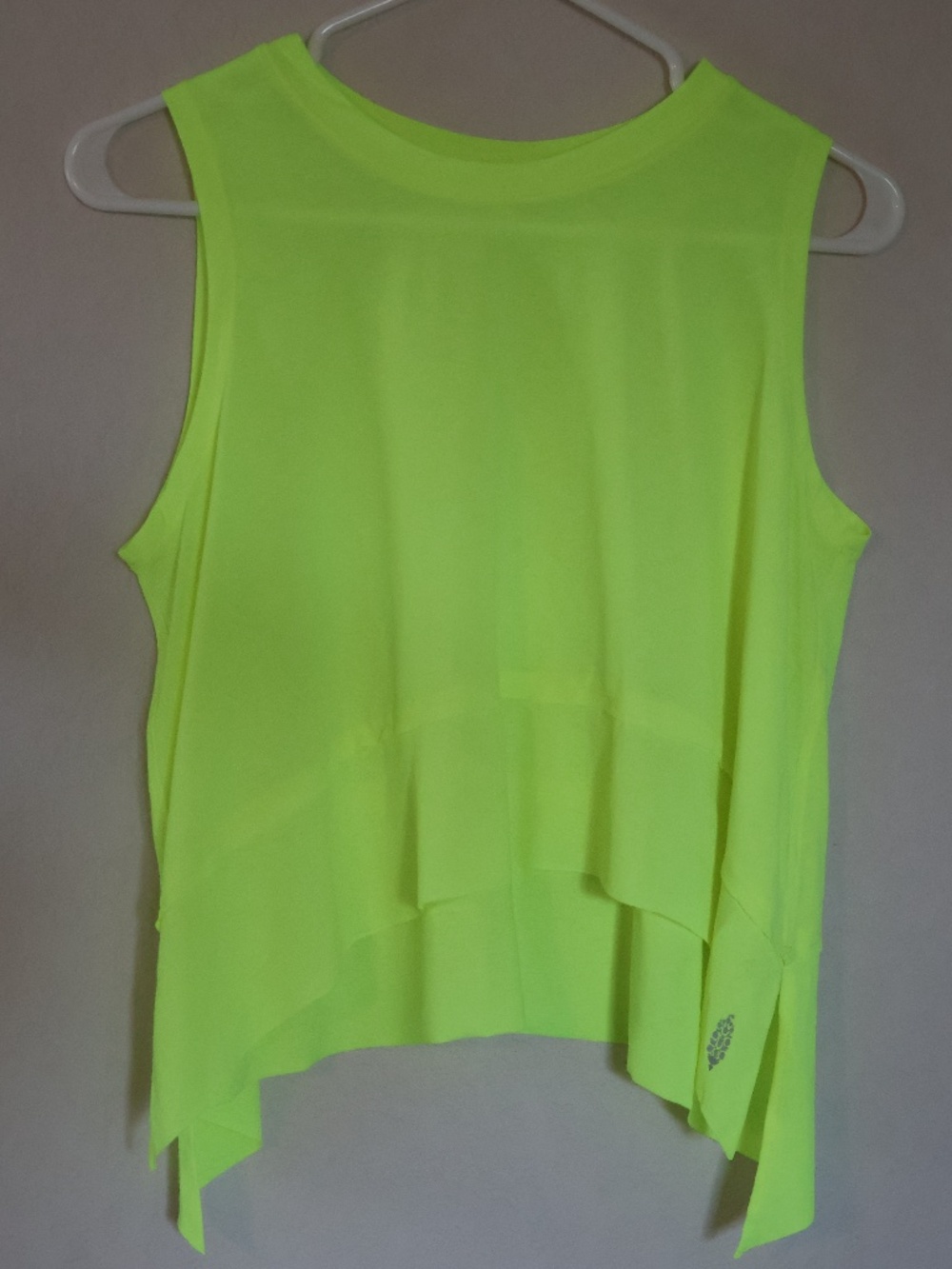 NWOT Free People FP movement chartreuse crop tank sz S